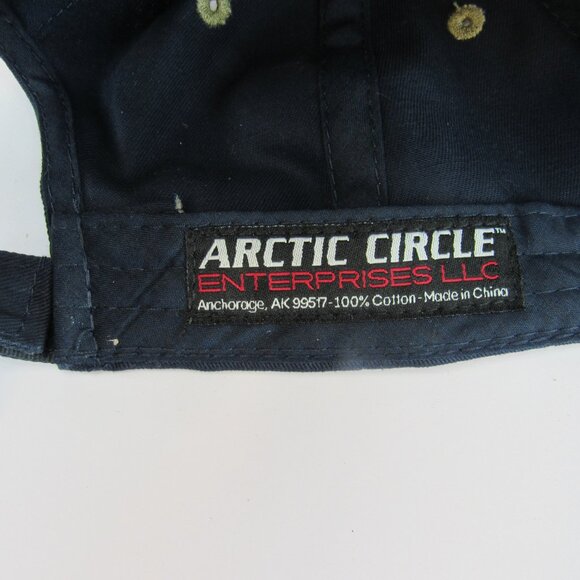 Alaska Embroidered Logo with Fish Men's Blue Adjustable Strap Back Cap Hat - Picture 8 of 8